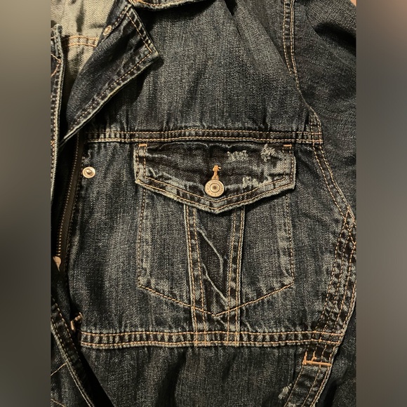 American Eagle EUC Dark Wash Denim Jacket Mens Sz L - Picture 10 of 14